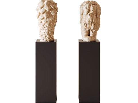 侘寂风雕塑摆件su模型