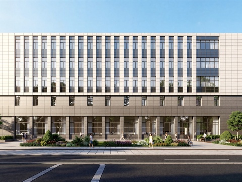  现代工业厂房 现代产业园 多层办公 厂房 产 产业园 办公楼su模型su模型 