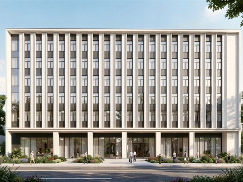  现代工业厂房 现代产业园 多层办公 厂房 产 产业园 办公楼su模型su模型 