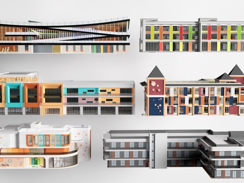 现代幼儿园建筑su模型