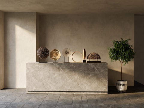 现代  新中式雕塑摆件su模型