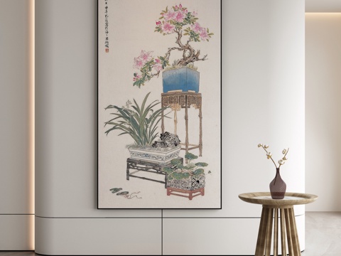  现代简约抽象挂画3d模型 