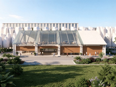  现代工业厂房 现代产业园 多层办公 厂房 产 产业园 办公楼su模型 