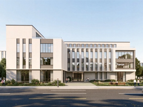  现代工业厂房 现代产业园 多层办公 厂房 产 产业园 办公楼su模型 