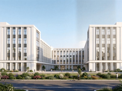  现代工业厂房 现代产业园 多层办公 厂房 产 产业园 办公楼su模型su模型 