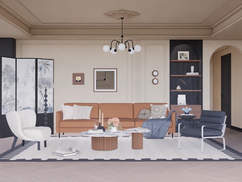 餐厅 衣帽间 客厅 卫生间 家装su模型