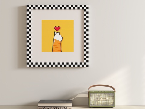  现代，简约，抽象，儿童，挂画3d模型 