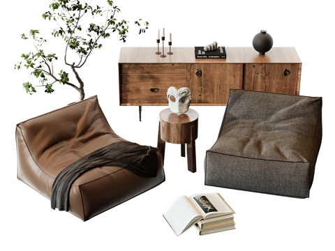  现代懒人沙发3d模型 