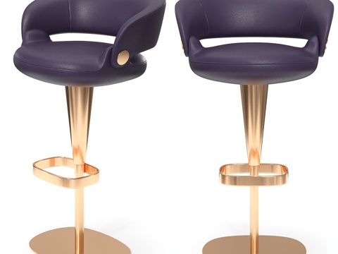 现代轻奢吧台椅3d模型