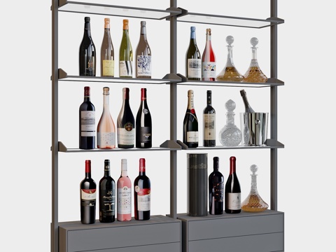 现代酒水酒瓶su模型