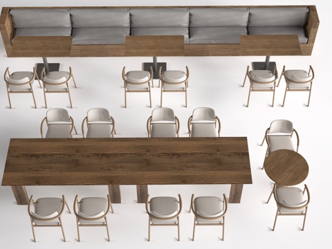 现代奶茶店桌椅 咖啡厅桌椅 餐厅桌椅su模型