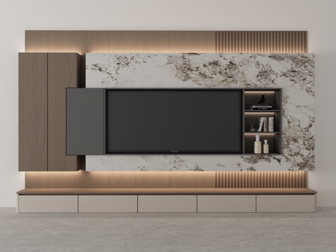  电视背景3d模型 