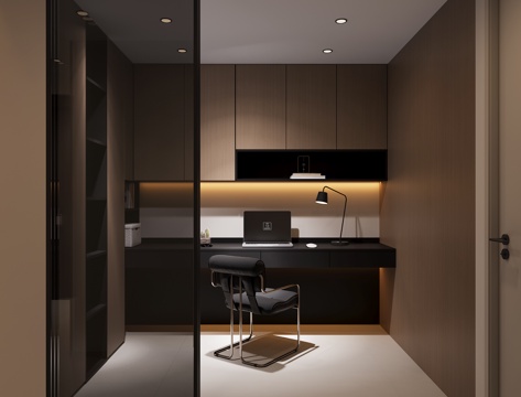 意式书房su模型