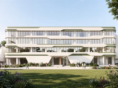 现代工业厂房 现代产业园 多层办公 厂房 产 产业园 办公楼su模型