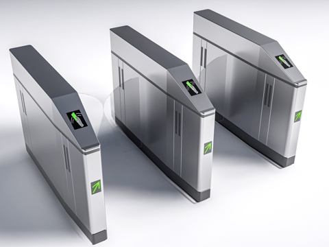  现代入口闸机 门禁机 大堂门禁su模型 