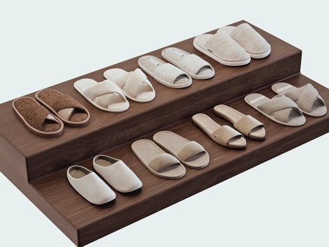  现代拖鞋3d模型 