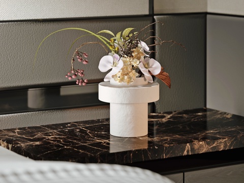  现代花瓶花艺插花3d模型 