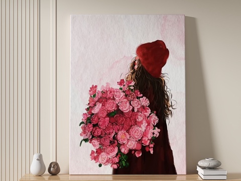  现代，简约，抽象，挂画3d模型 