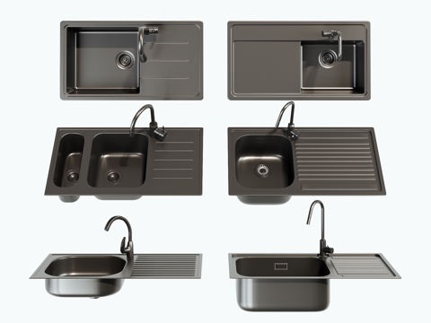  现代水槽3d模型 