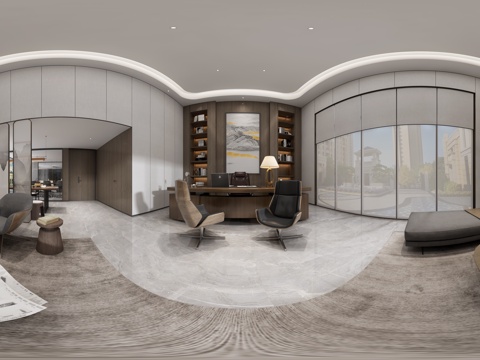  现代董事长办公室 现代经理办公室 办公桌椅 办公沙发 