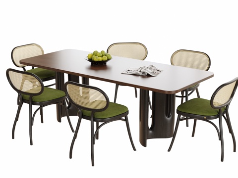 现代餐桌椅 餐椅 餐桌3d模型