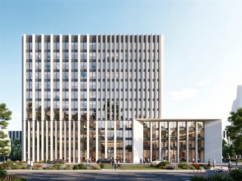 现代工业厂房 现代产业园 多层办公 厂房 产 产业园 办公楼su模型