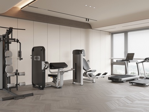 现代健身器材su模型