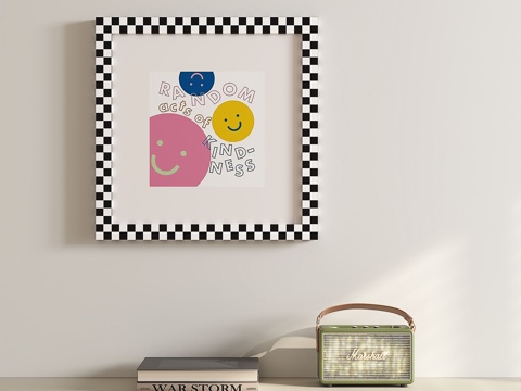  现代，简约，抽象，儿童，挂画3d模型 