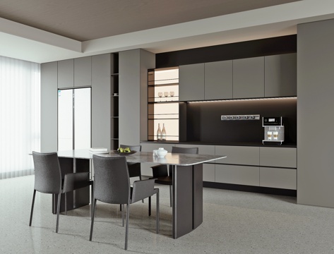  现代餐厅3d模型 