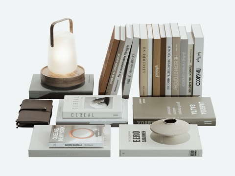  现代书籍摆件3d模型 