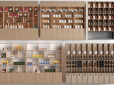 现代货架 货柜 文创展架 超市货架su模型