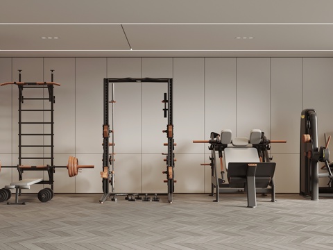 现代健身器材su模型