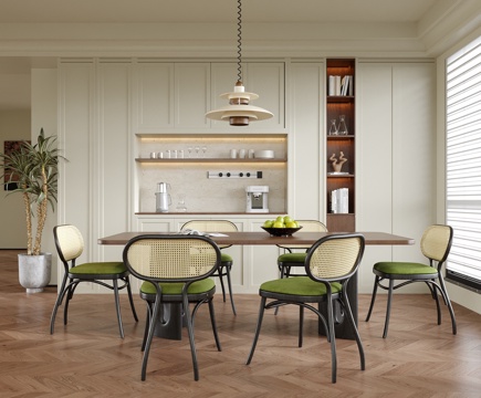 现代餐厅 餐桌椅su模型