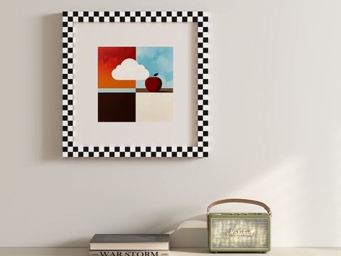  现代，简约，抽象，儿童，挂画3d模型 