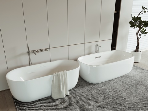 现代浴缸su模型