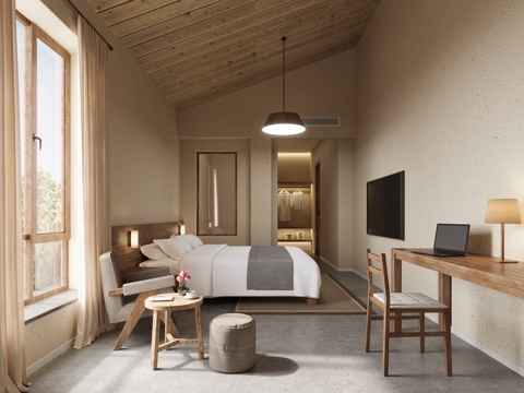  民宿客房3d模型 