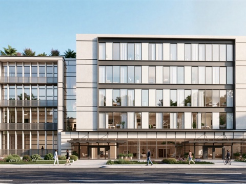  现代工业厂房 现代产业园 多层办公 厂房 产 产业园 办公楼su模型su模型 