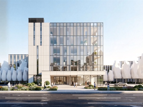 现代工业厂房 现代产业园 多层办公 厂房 产 产业园 办公楼su模型