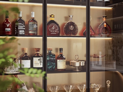  现代酒水酒瓶3d模型 