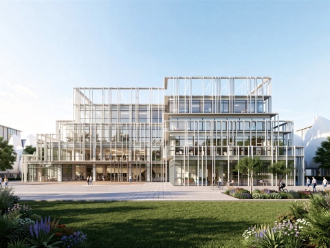 现代工业厂房 现代产业园 多层办公 厂房 产 产业园 办公楼su模型