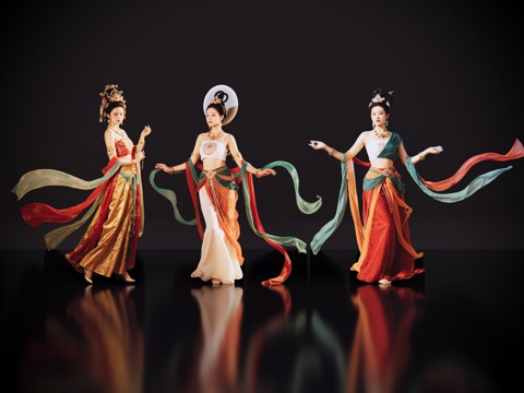 2D敦煌美女 敦煌舞蹈 古装美女 古典美人 跳舞su模型