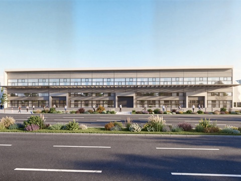 现代工业厂房 现代产业园 多层办公 厂房 产 产业园 办公楼su模型