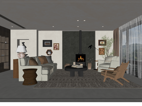 衣帽间 门窗 卧室 厨房su模型