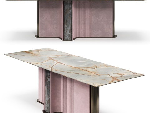 现代轻奢餐桌su模型