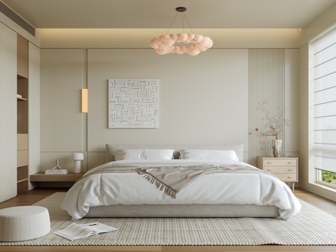 侘寂风卧室su模型