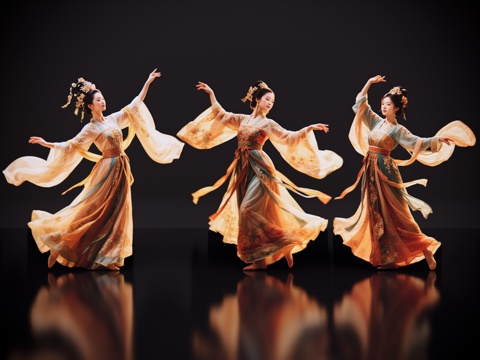 2D古风舞蹈美女 古装美女 古典美人 古风美女 盛装舞蹈su模型