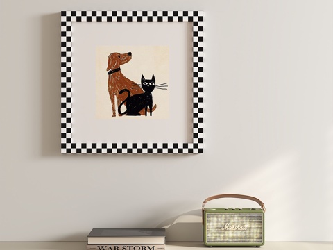  现代，简约，抽象，儿童，挂画3d模型 