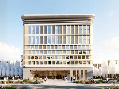  现代工业厂房 现代产业园 多层办公 厂房 产 产业园 办公楼su模型su模型 