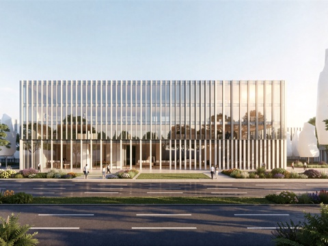 现代工业厂房 现代产业园 多层办公 厂房 产 产业园 办公楼su模型