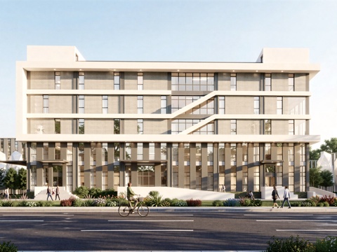 现代工业厂房 现代产业园 多层办公 厂房 产 产业园 办公楼su模型